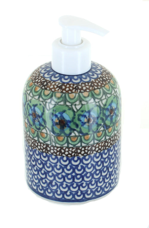 Polish Pottery Mardi Gras Soap Dispenser