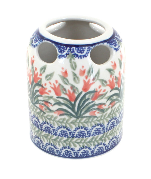 Polish Pottery Spring Tulip Toothbrush Holder
