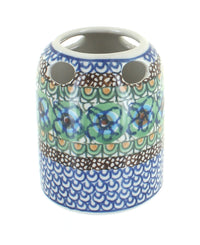 Polish Pottery Mardi Gras Toothbrush Holder