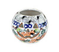 Polish Pottery Trick or Treat Pumpkin Candle Holder