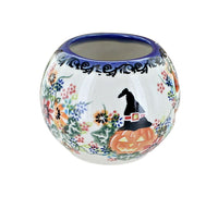 Frightful Friends Pumpkin Candle Holder Polish Pottery