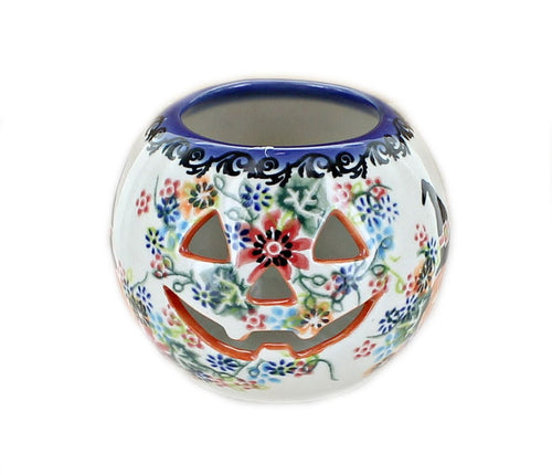 Polish Pottery Frightful Friends Pumpkin Candle Holder