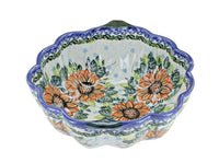 Polish Pottery Sunflower Splendor Pumpkin Bowl