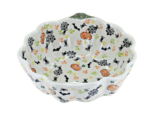 Polish Pottery Hallow's Eve Pumpkin Bowl