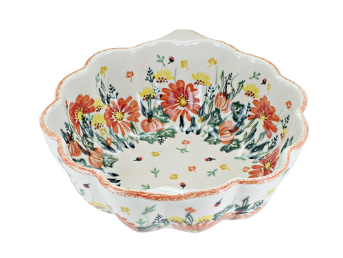 Polish Pottery Fall Forest Pumpkin Bowl