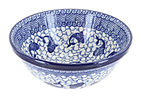 Polish Pottery Mosaic Beach Cereal/Soup Bowl