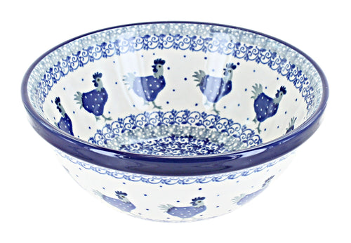Polish Pottery Barnyard Rooster Cereal/Soup Bowl