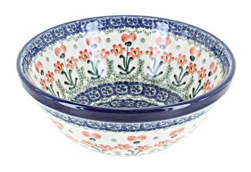 Polish Pottery Peach Posy Cereal/Soup Bowl