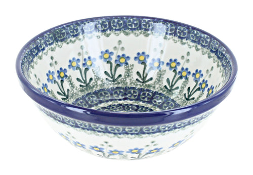 Polish Pottery Blue Posy Cereal/Soup Bowl
