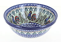 Polish Pottery Rooster Row Cereal/Soup Bowl