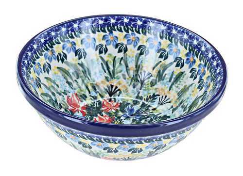Polish Pottery Day Lily Bouquet Cereal/Soup Bowl