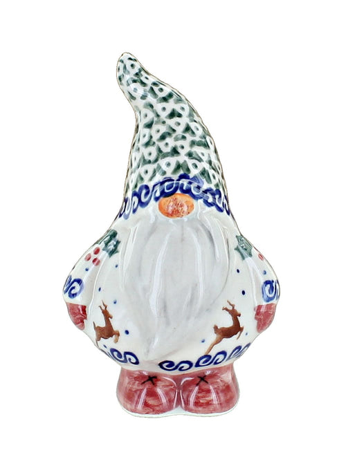 Polish Pottery Reindeer Delight Gnome Figurine
