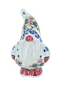 Polish Pottery Winter Cardinal Gnome Figurine