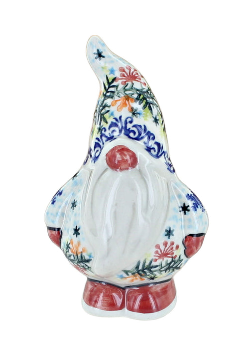 Polish Pottery Winter Cardinal Gnome Figurine