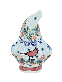 Winter Cardinal Gnome Figurine Polish Pottery