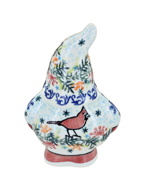 Winter Cardinal Gnome Figurine Polish Pottery