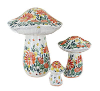 Polish Pottery Fall Forest Mushroom Set