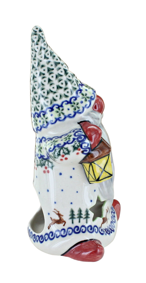 Reindeer Delight Gnome Luminary Polish Pottery