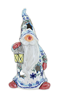 Polish Pottery Winter Celebration Gnome Luminary