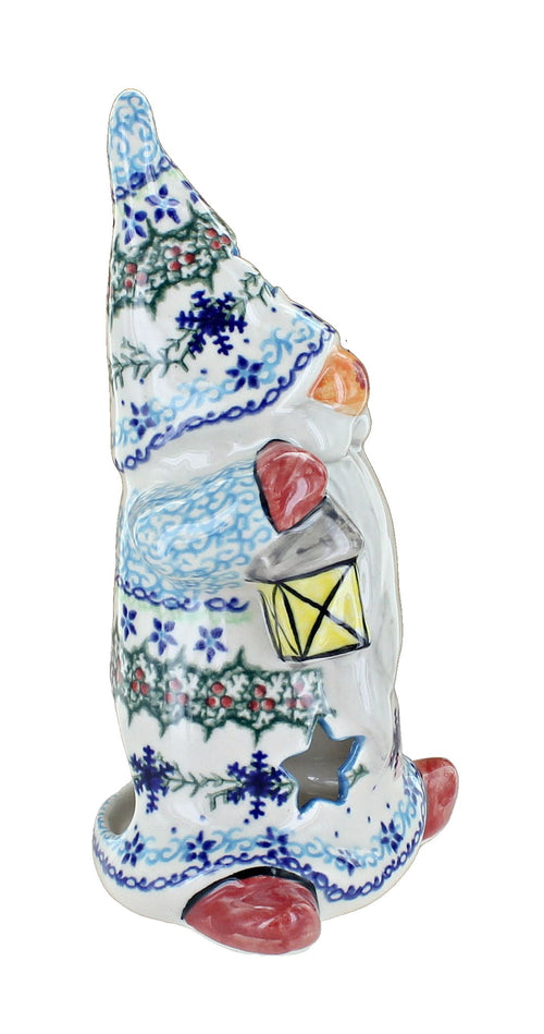 Winter Celebration Gnome Luminary Polish Pottery