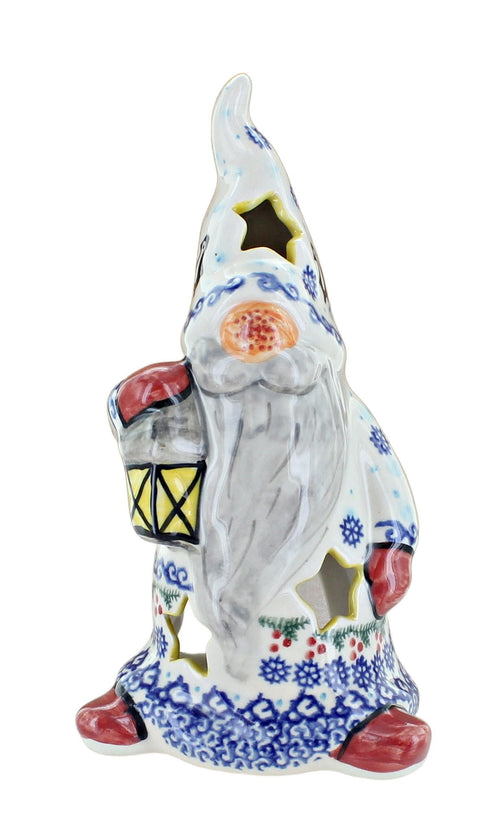 Polish Pottery Arctic Holidays Gnome Luminary