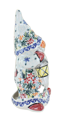 Winter Cardinal Gnome Luminary Polish Pottery