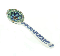 Polish Pottery Mardi Gras Sugar Spoon