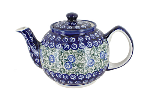Polish Pottery Seaside Swirl Medium Teapot