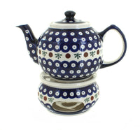 Polish Pottery Nature Teapot with Warmer