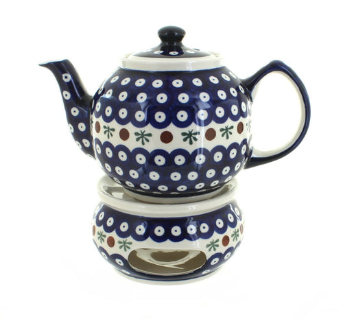 Polish Pottery Nature Teapot with Warmer