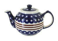 Polish Pottery Stars & Stripes Medium Teapot