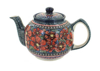 Polish Pottery Jungle Flower Medium Teapot