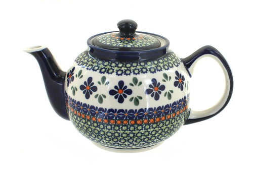 Polish Pottery Mosaic Flower Medium Teapot