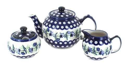 Polish Pottery Sweet Annie Three Piece Tea Set