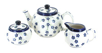 Polish Pottery Willow Three Piece Tea Set