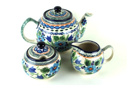 Ballina Three Piece Tea Set Polish Pottery
