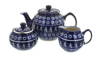 Polish Pottery Winter Nights Three Piece Tea Set