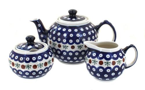 Polish Pottery Nature Three Piece Tea Set
