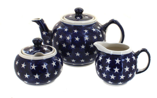 Polish Pottery Stars Three Piece Tea Set