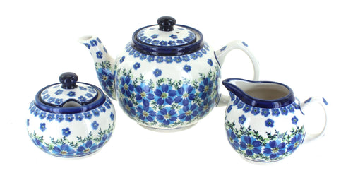Polish Pottery Kalina Three Piece Tea Set