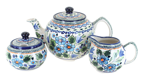 Polish Pottery Ballina Three Piece Tea Set