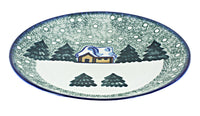 Polish Pottery Winter Forest Dinner Plate - Green