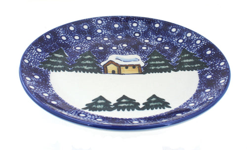 Polish Pottery Winter Forest Dinner Plate