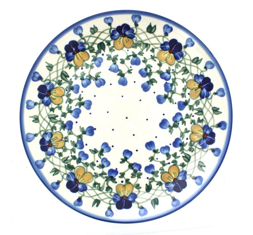 Polish Pottery Pansies Dinner Plate