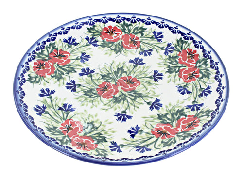 Polish Pottery Cherry Red Bouquet Dinner Plate