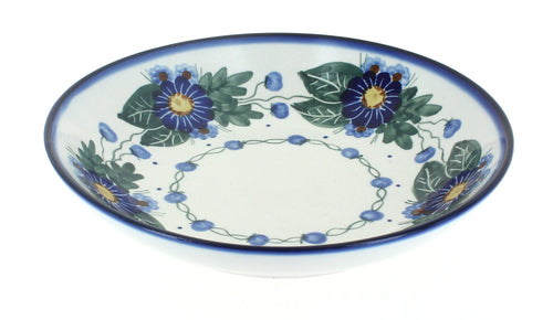 Polish Pottery Forget Me Not Large Salad Bowl