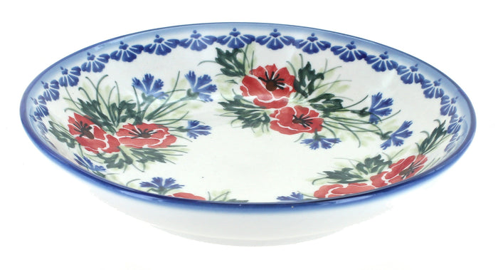 Polish Pottery Cherry Red Bouquet Large Salad Bowl
