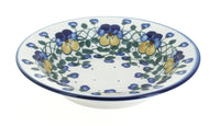 Polish Pottery Pansies Soup Plate with Rim