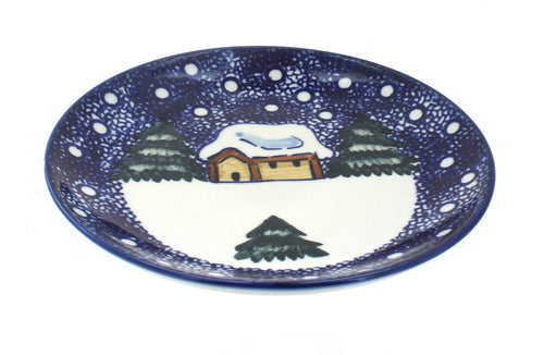 Polish Pottery Winter Forest Dessert Plate