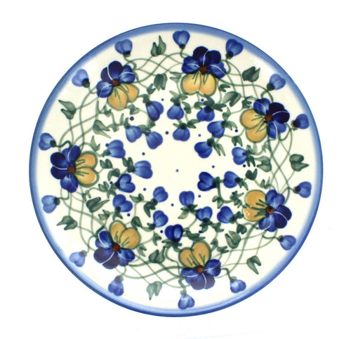 Polish Pottery Pansies Dessert Plate